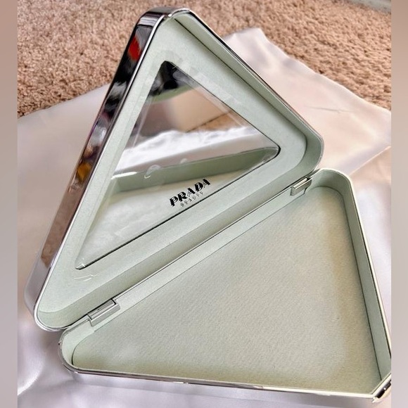 PRADA TRIANGLE METAL CLUTCH - Picture 3 of 3